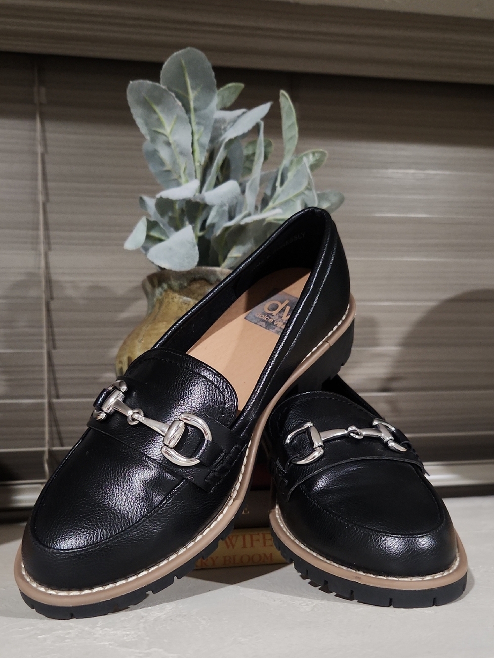 Classic Black Leather Loafer with Silver Bit Hardware